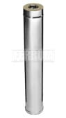 Двустенный дымоход сендвич-труба (нерж.+нерж.), высота 1,0 м,  стенка 0,5 мм, 180х280 мм