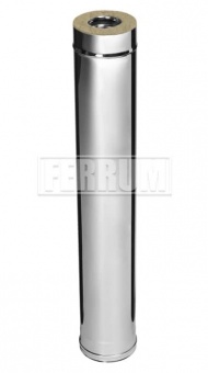 Двустенный дымоход сендвич-труба Ferrum (нерж.+нерж.), высота 1,0 м,  стенка 0,5 мм, 200х280 мм